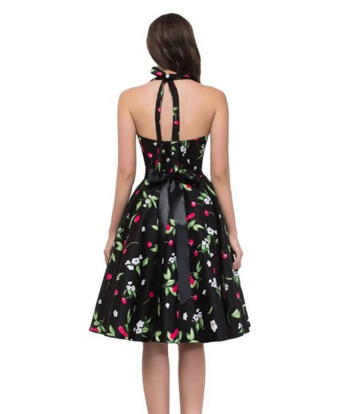 Tie Neck Midi Vintage Dress With Silky Belt XD21