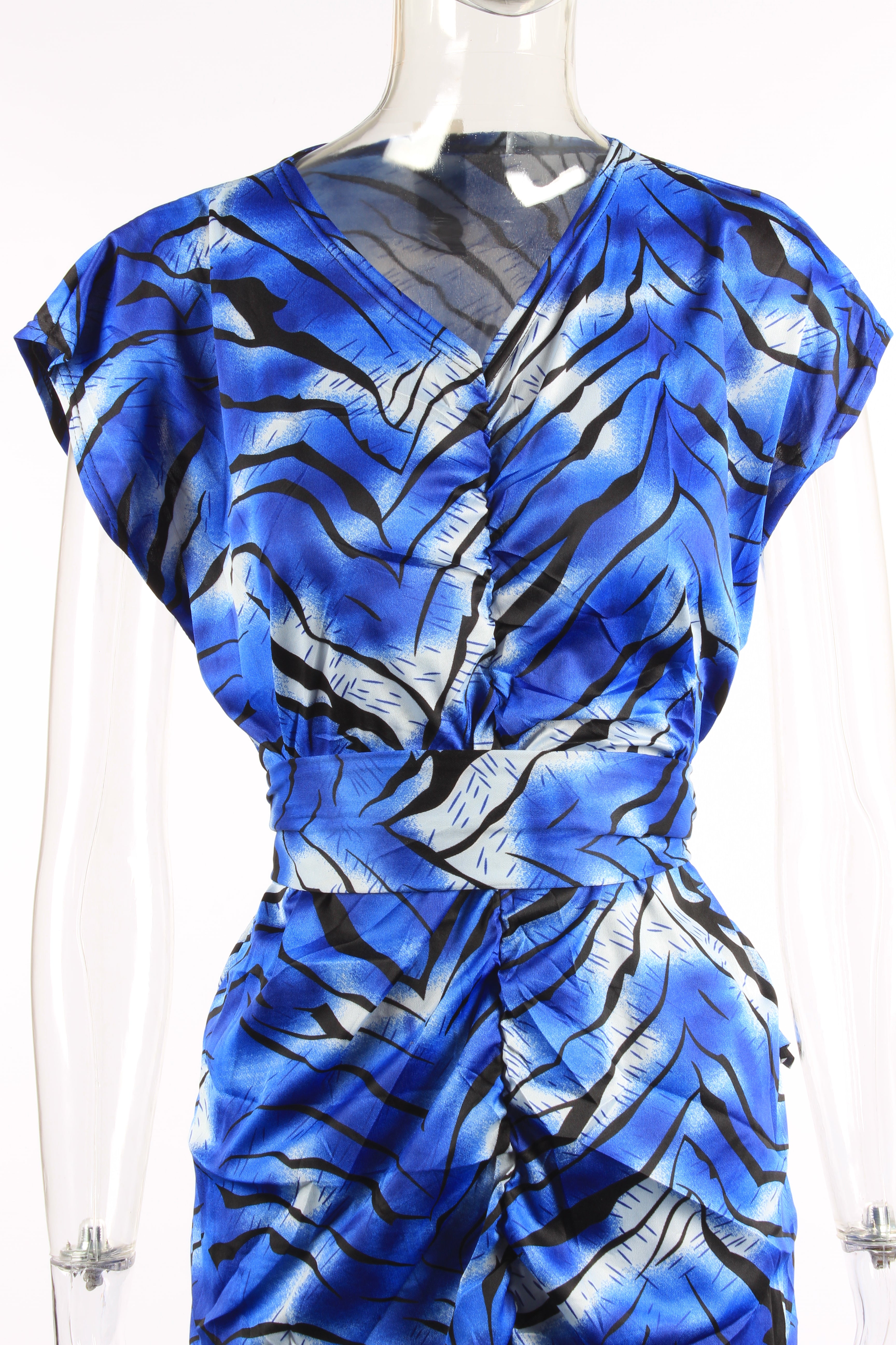 Tiger striped ruched dress XD21