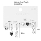 Trendy Metal Tassel Chain Love Heart Earring Set XD21