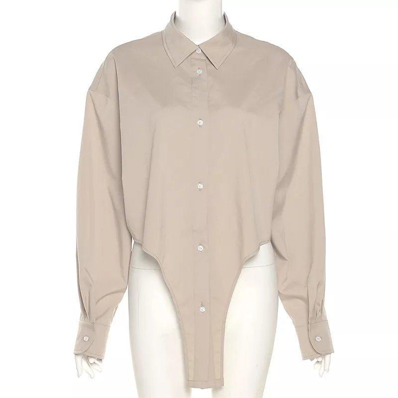 Turn-Down Collar Triangular Blouse - XD21