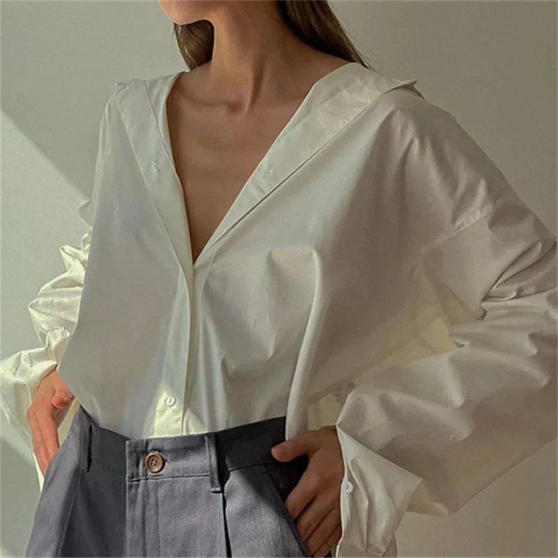 Turn-Down Collar Triangular Blouse - XD21