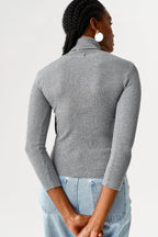 Turtleneck Ribbed Knit Sweater Pullover Jersey XD21