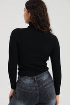 Turtleneck Ribbed Knit Sweater Pullover Jersey XD21