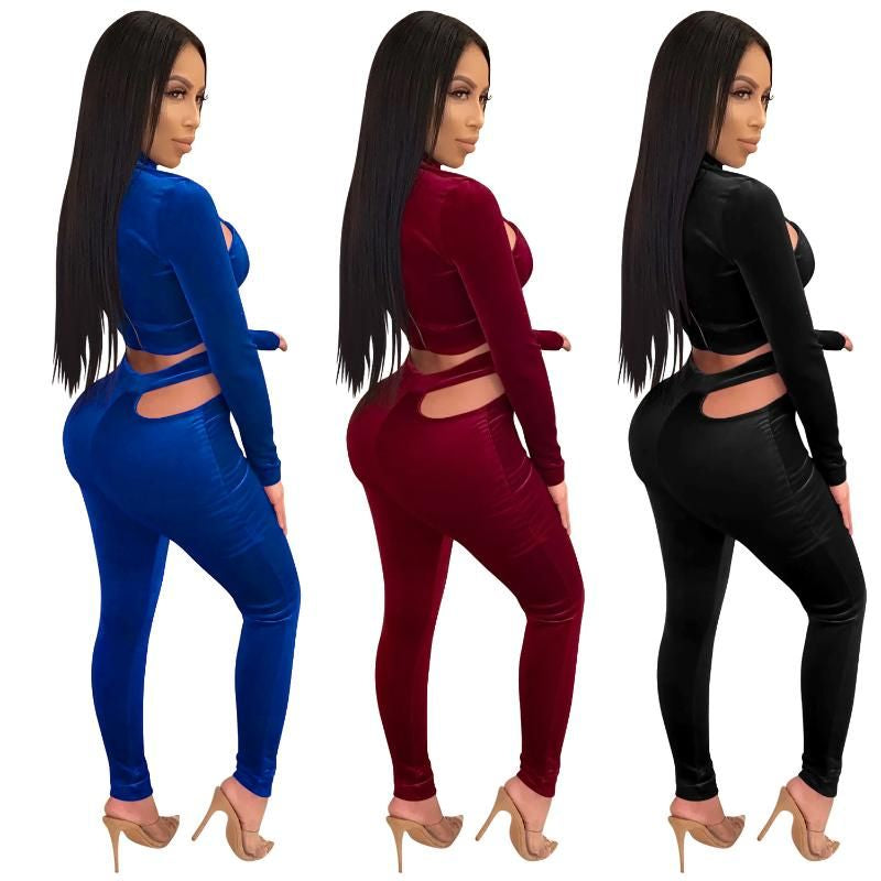 Two Piece Pants Long Sleeve Women Set Tracksuit XD21