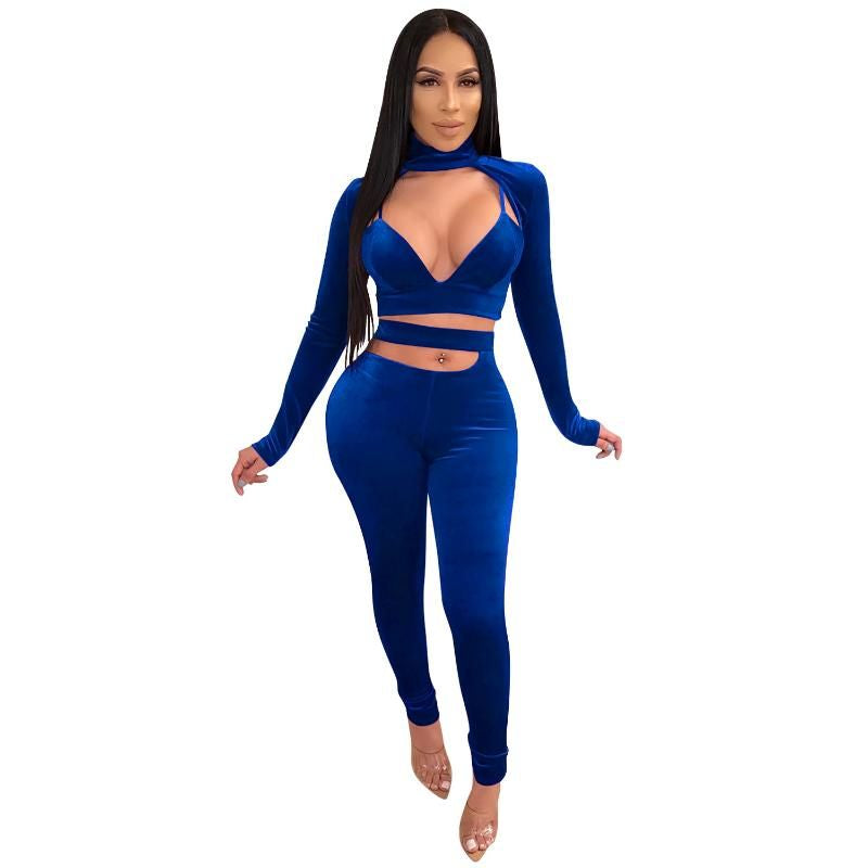 Two Piece Pants Long Sleeve Women Set Tracksuit XD21