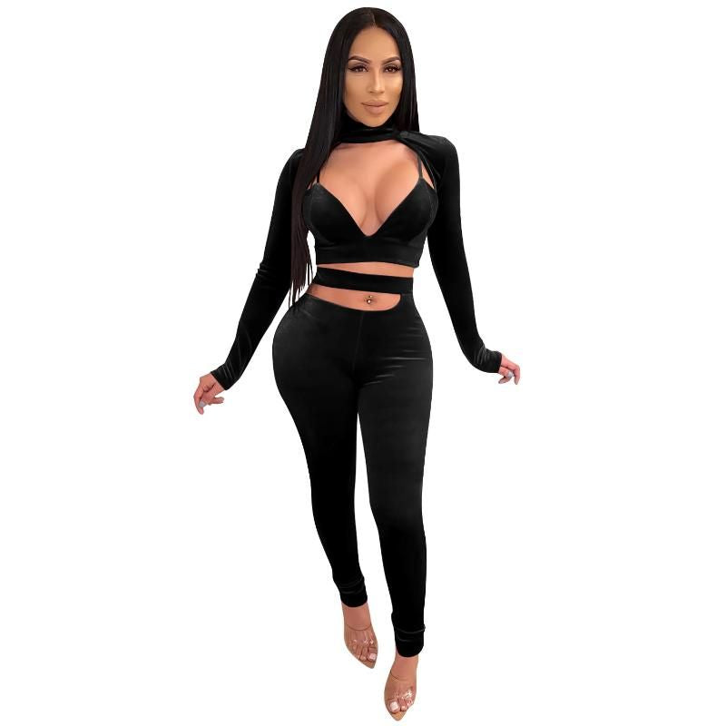 Two Piece Pants Long Sleeve Women Set Tracksuit XD21