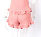 Two Piece Shorts Frill Sleepwear Set XD21