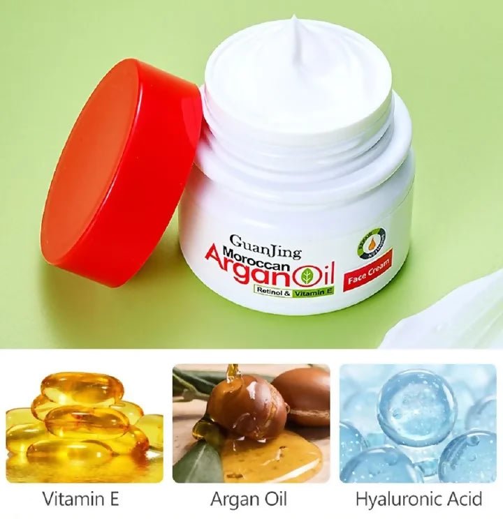 GuanJing Moroccan Argan Oil Face Cream - Anti-Wrinkle & Anti-Freckle Care 80g