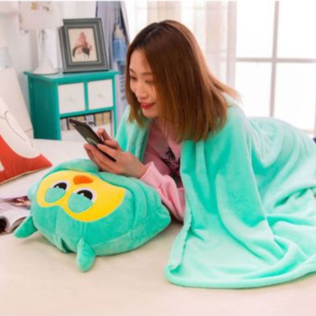 Sleepy Owl Plush Toy with Blanket