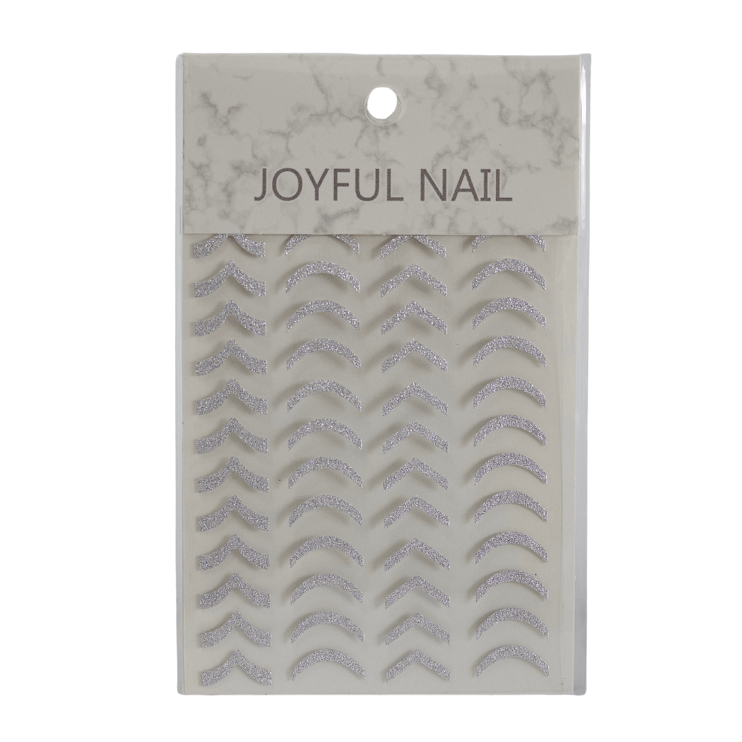 Glitter Silver Multicolour Nail Art Stickers – Sparkling, Easy-to-Apply