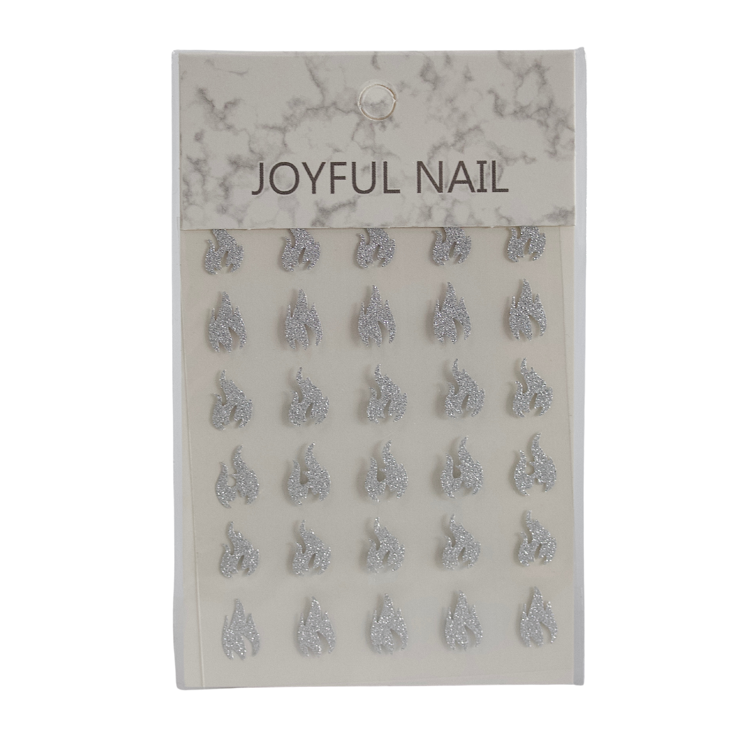 Glitter Silver Multicolour Nail Art Stickers – Sparkling, Easy-to-Apply