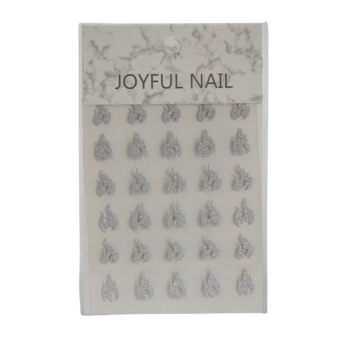 Glitter Silver Multicolour Nail Art Stickers – Sparkling, Easy-to-Apply