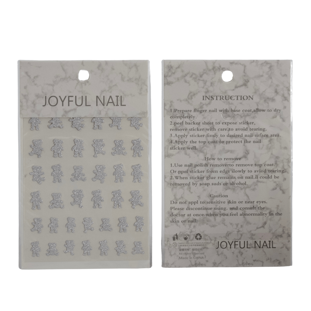 Glitter Silver Multicolour Nail Art Stickers – Sparkling, Easy-to-Apply