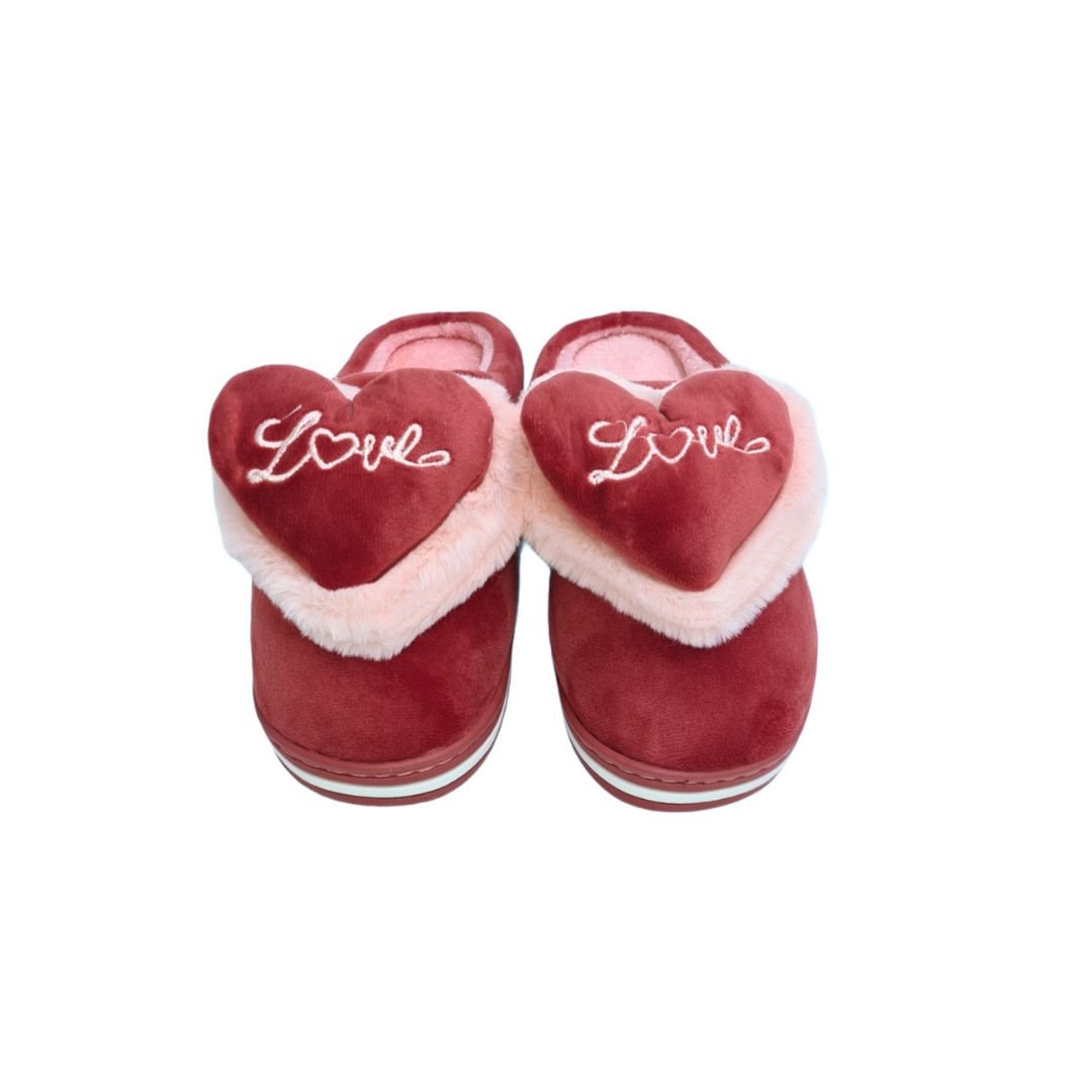Comfy Winter Slippers with Heart Detail