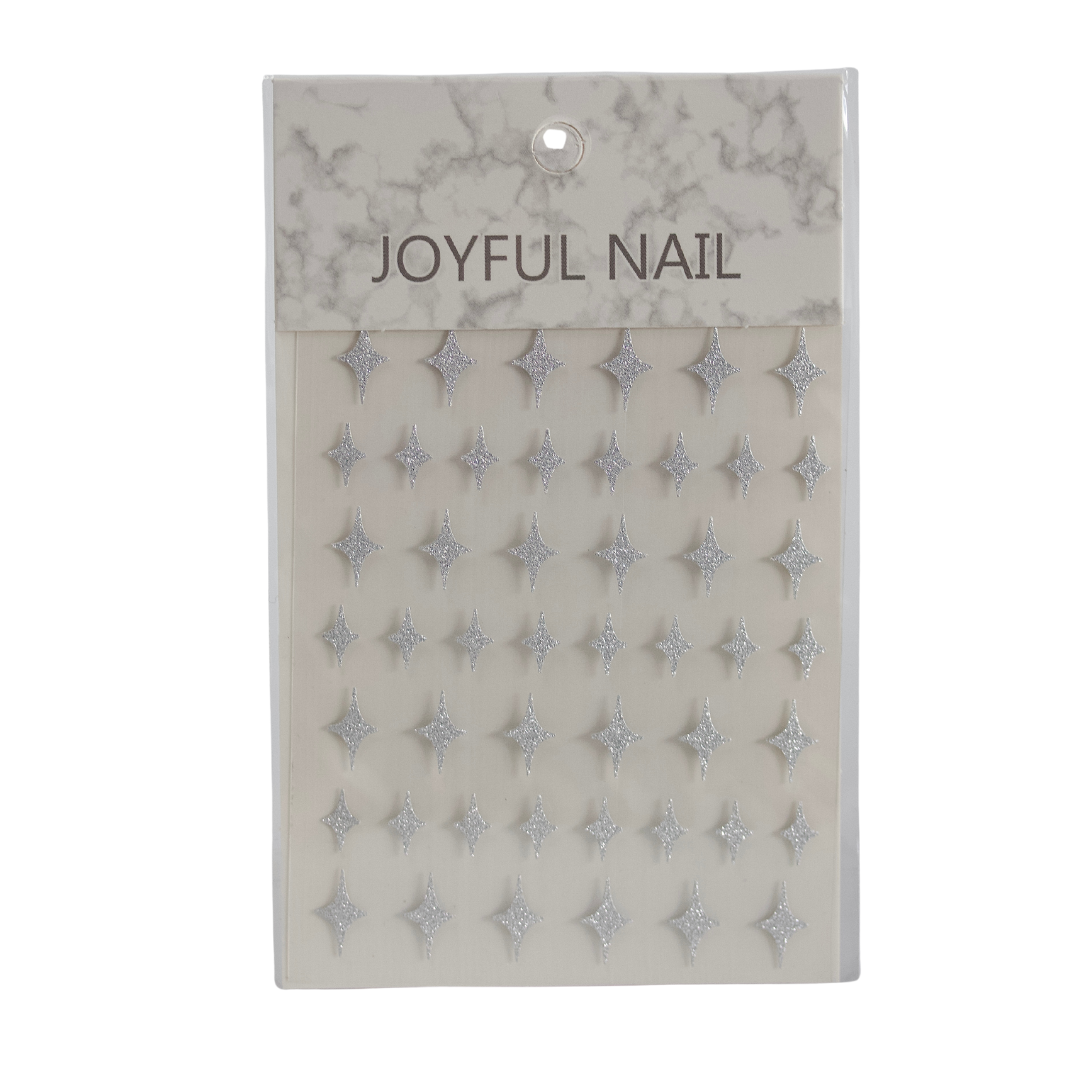 Glitter Silver Multicolour Nail Art Stickers – Sparkling, Easy-to-Apply