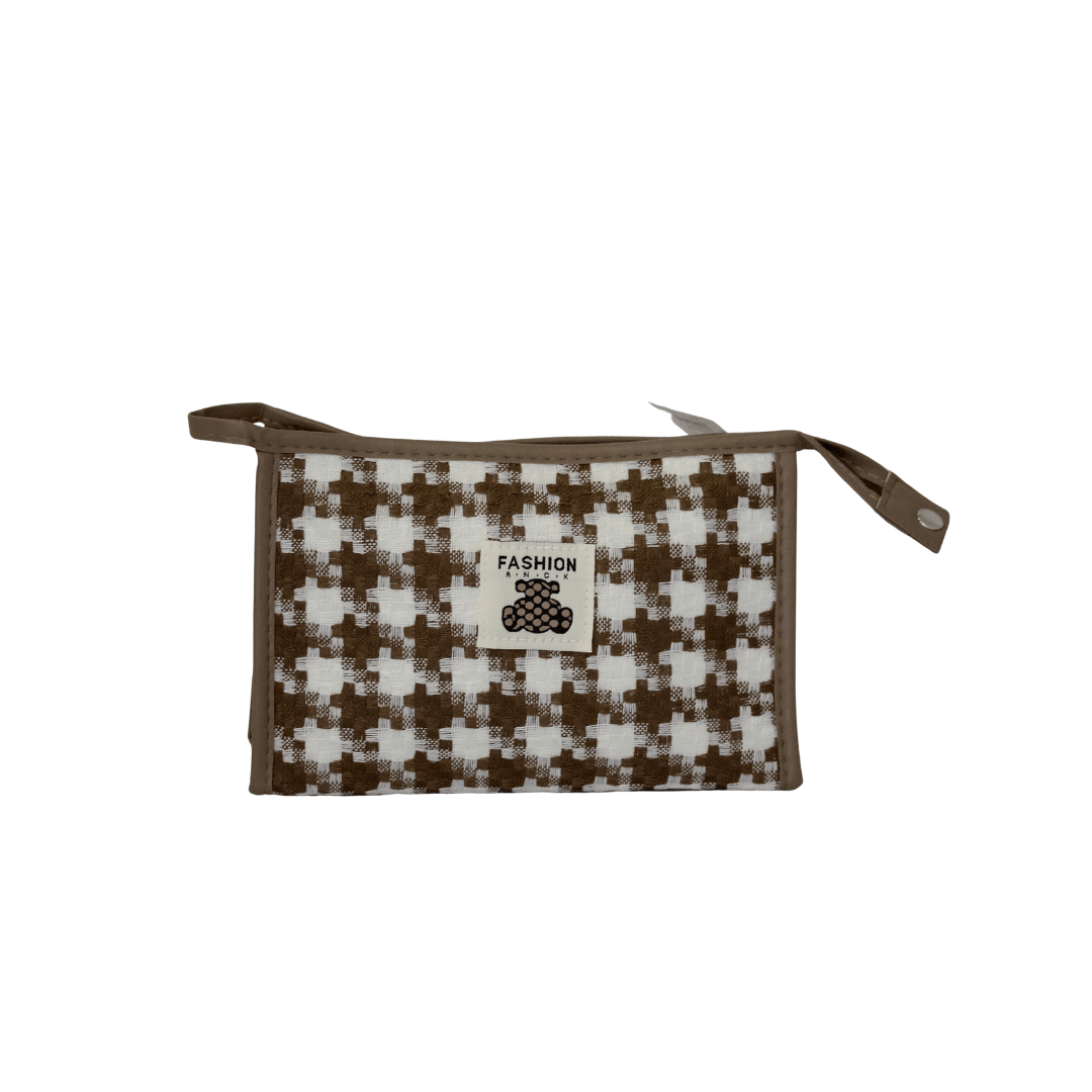 Stylish Houndstooth Pattern Vanity Bag for Everyday Use