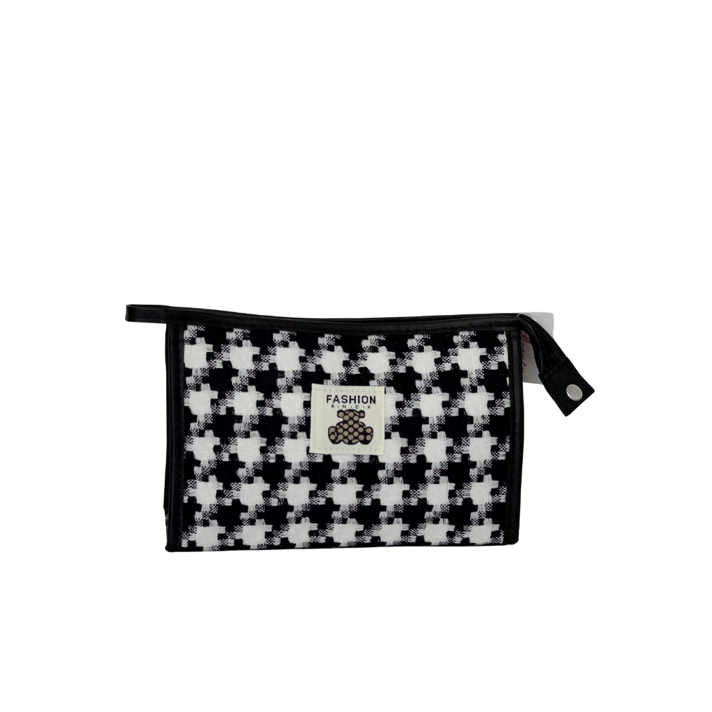 Stylish Houndstooth Pattern Vanity Bag for Everyday Use