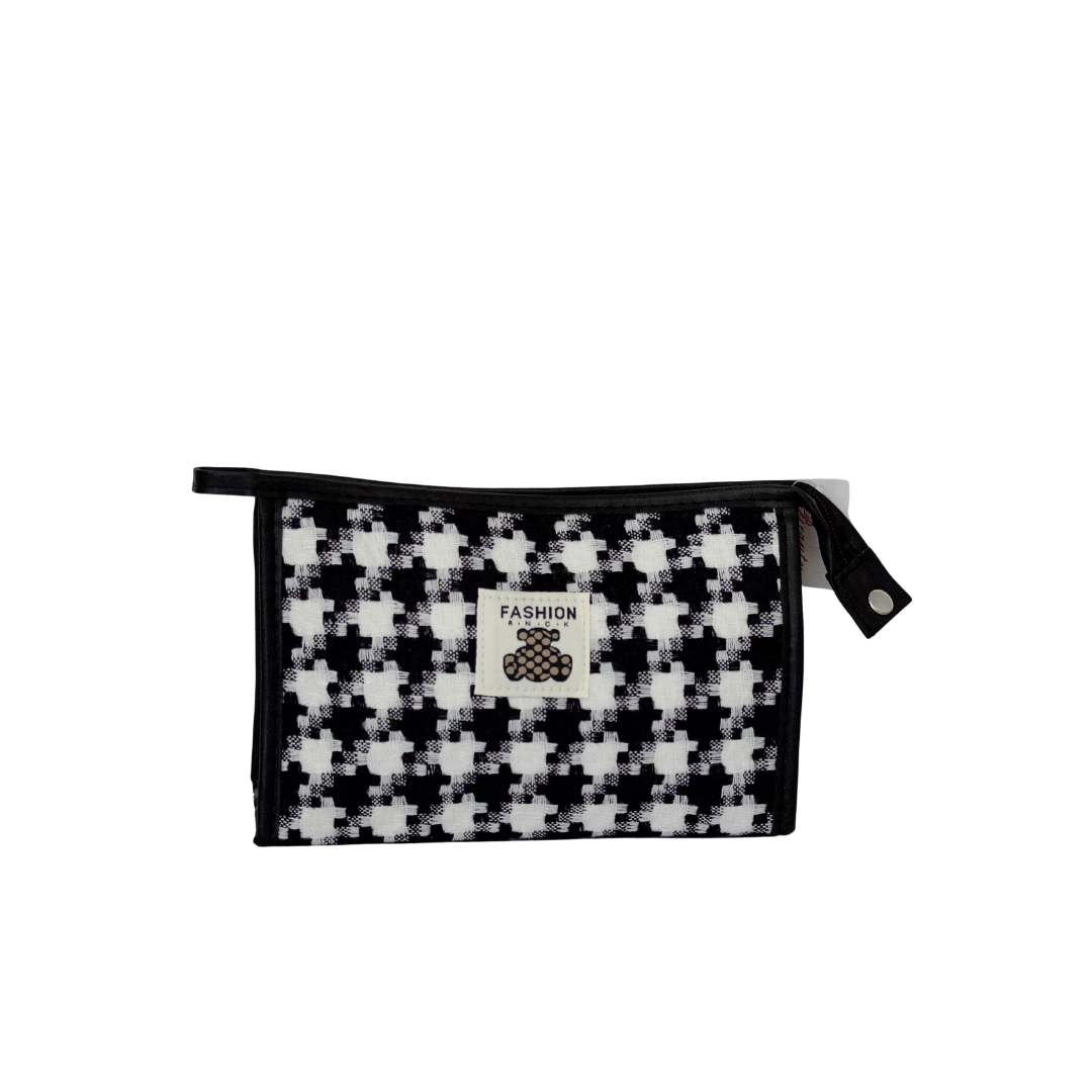 Stylish Houndstooth Pattern Vanity Bag for Everyday Use