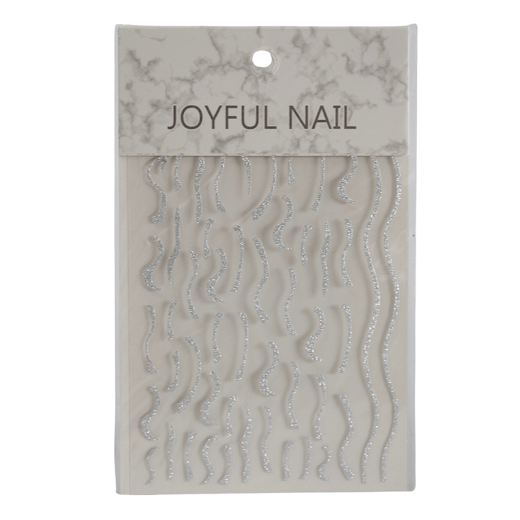 Glitter Silver Multicolour Nail Art Stickers – Sparkling, Easy-to-Apply