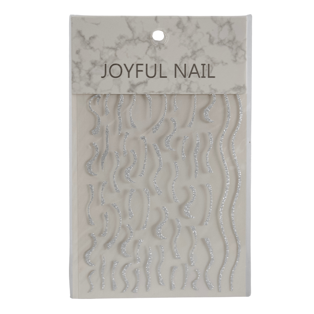 Glitter Silver Multicolour Nail Art Stickers – Sparkling, Easy-to-Apply
