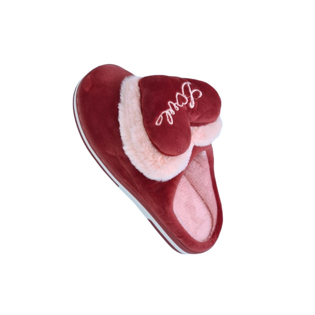 Comfy Winter Slippers with Heart Detail