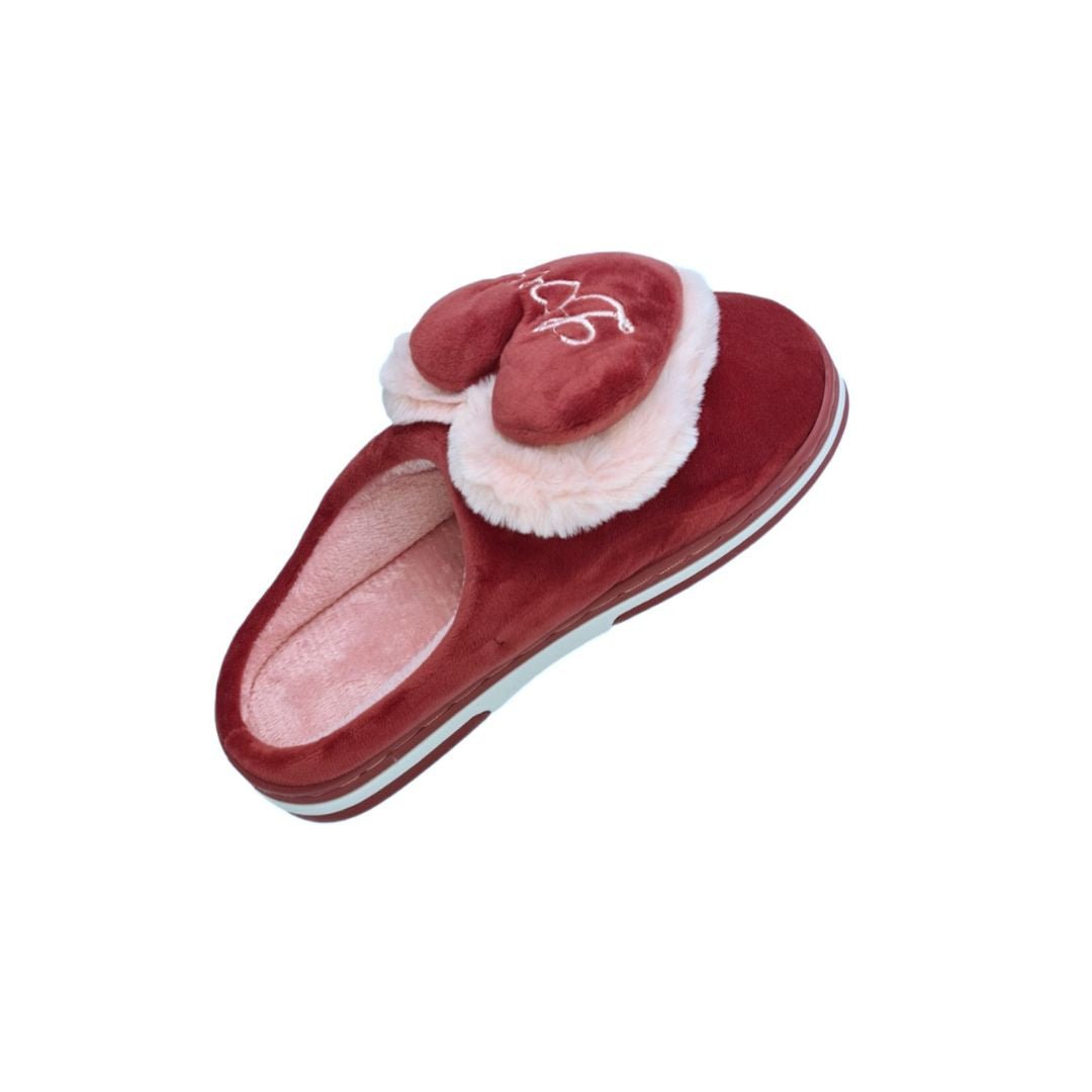 Comfy Winter Slippers with Heart Detail