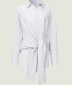 Effortless Style Tie-Waist Shirt Blouse