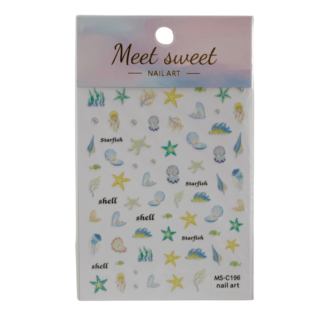 Self-Adhesive Ocean-Themed Nail Art Stickers – Stunning, Easy-to-Apply Sea Designs