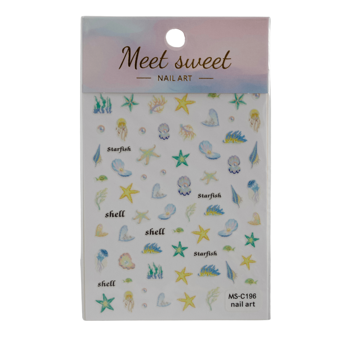 Self-Adhesive Ocean-Themed Nail Art Stickers – Stunning, Easy-to-Apply Sea Designs