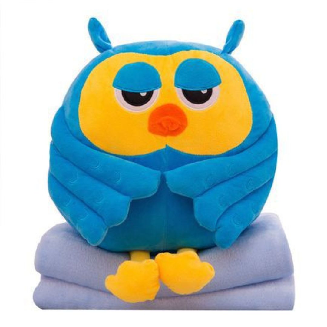 Sleepy Owl Plush Toy with Blanket