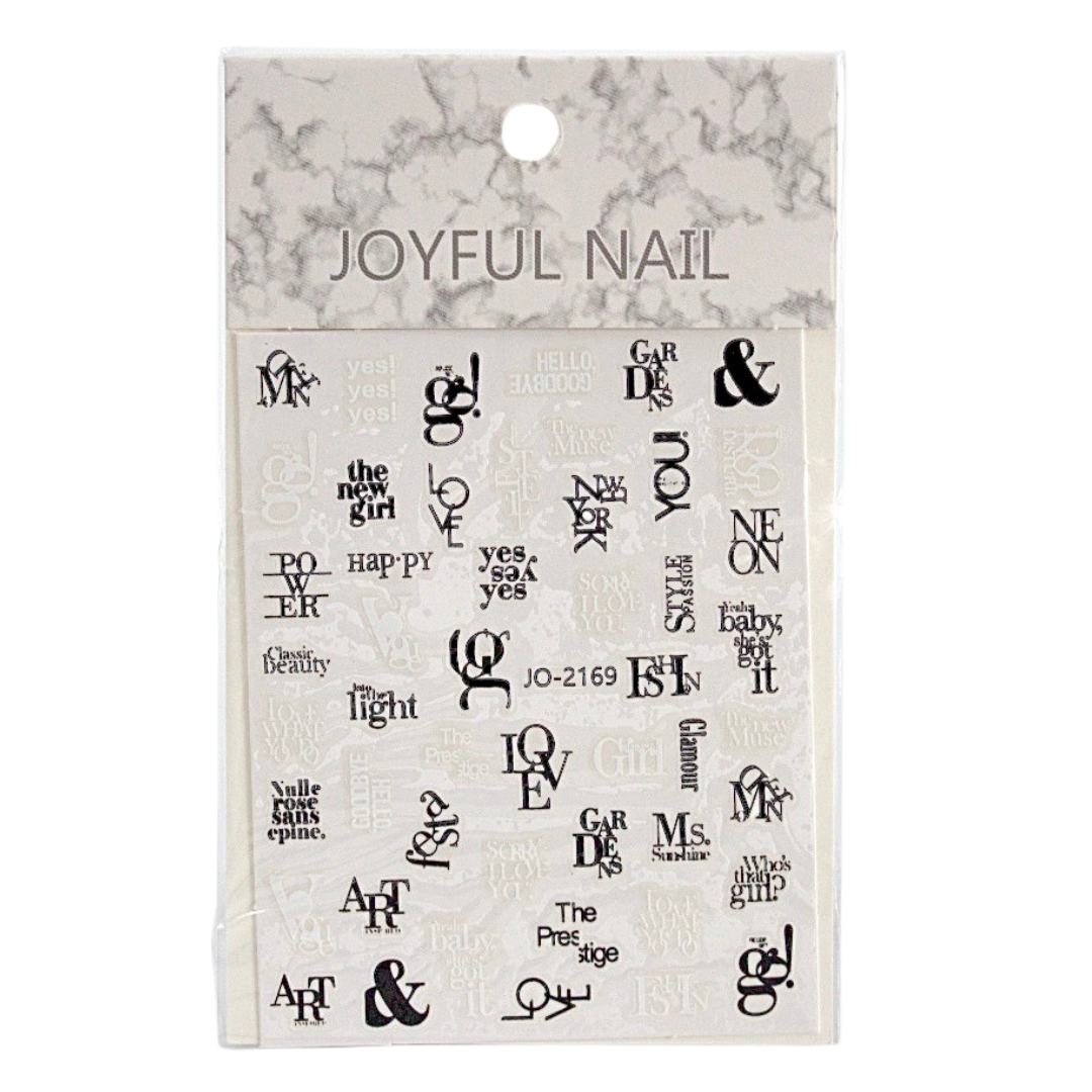 Word Graphic Nail Art Stickers – Charming, Easy-to-Apply Stickers