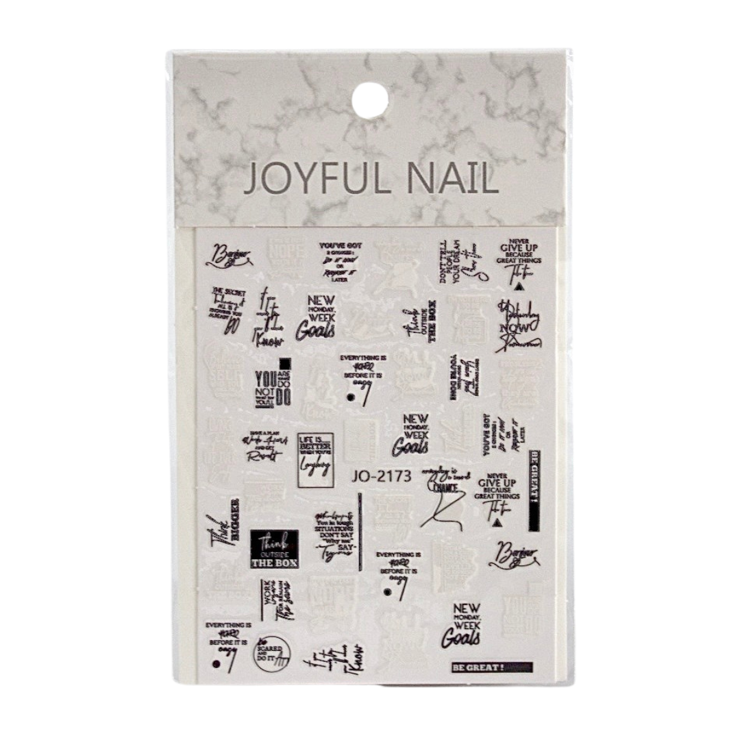 Word Graphic Nail Art Stickers – Charming, Easy-to-Apply Stickers