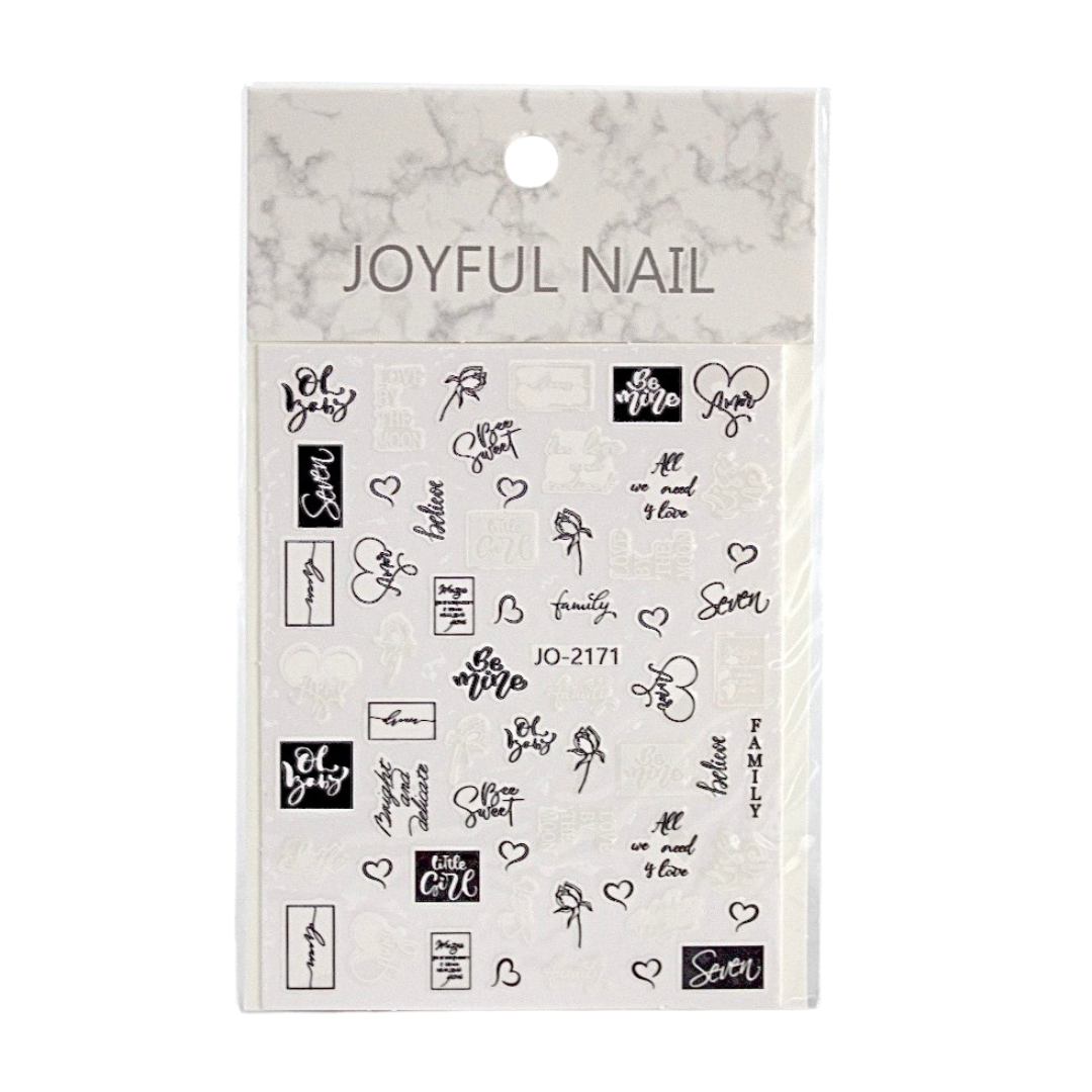 Word Graphic Nail Art Stickers – Charming, Easy-to-Apply Stickers