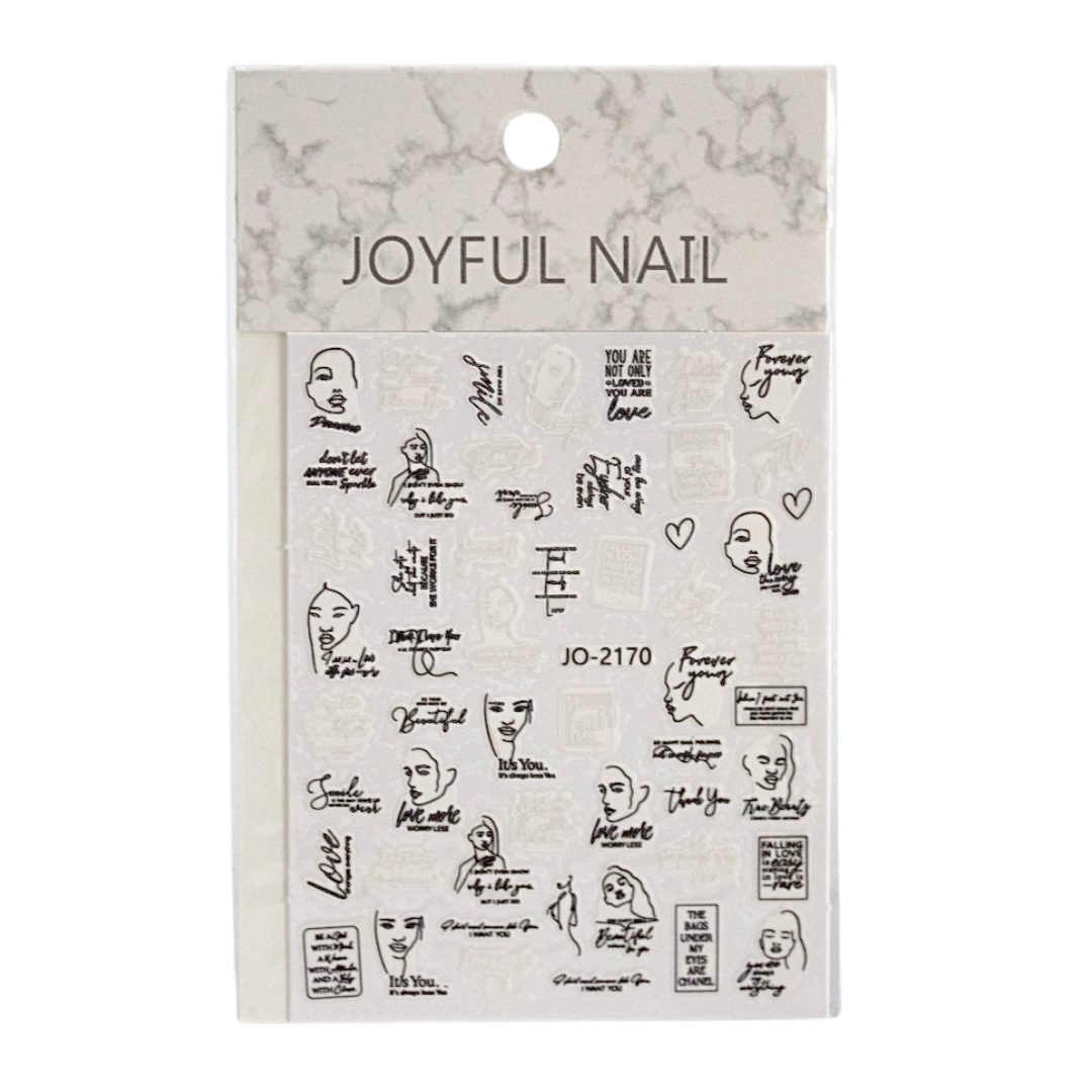 Word Graphic Nail Art Stickers – Charming, Easy-to-Apply Stickers