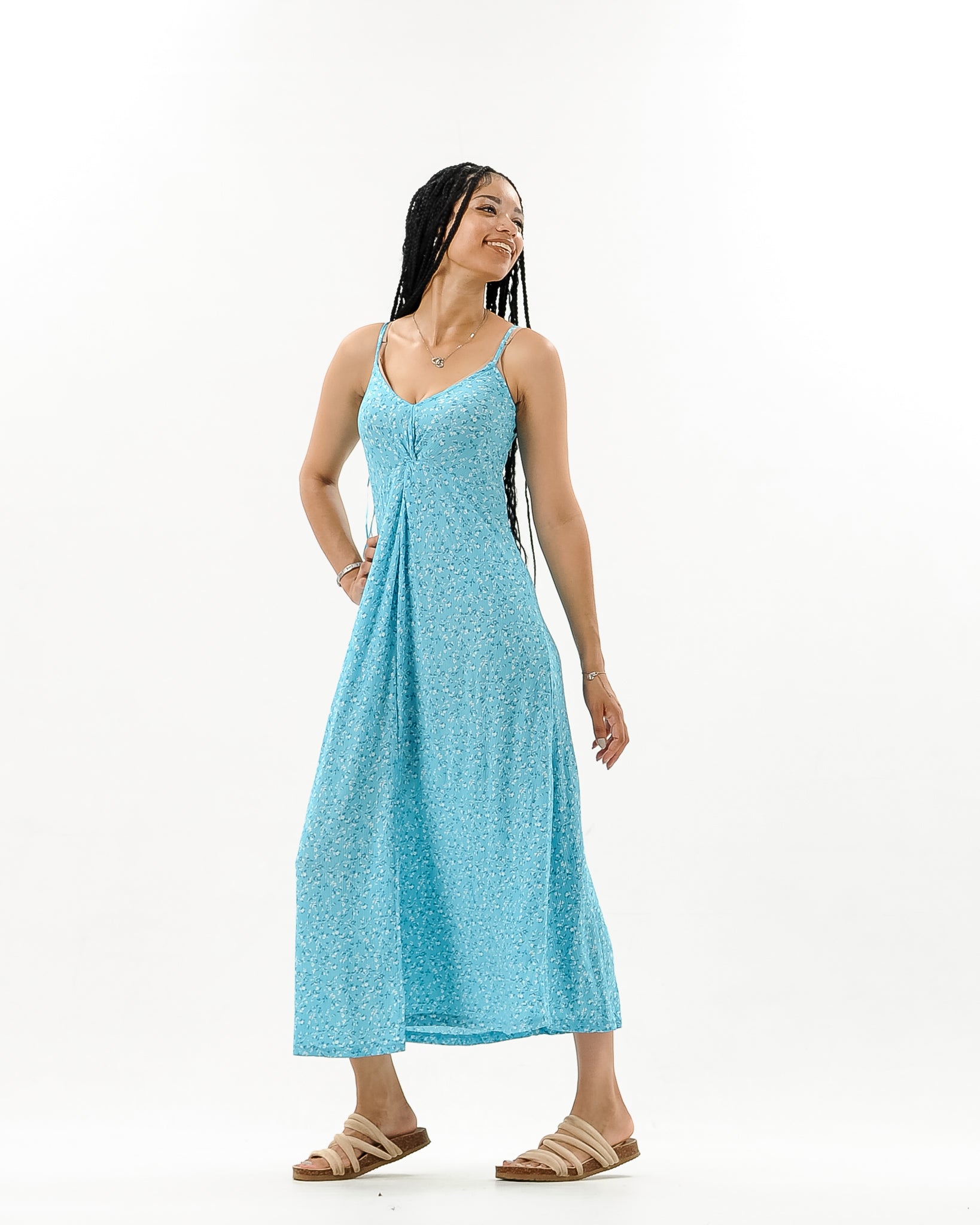 V Neck Split Side Thin Maxi Dress XD21