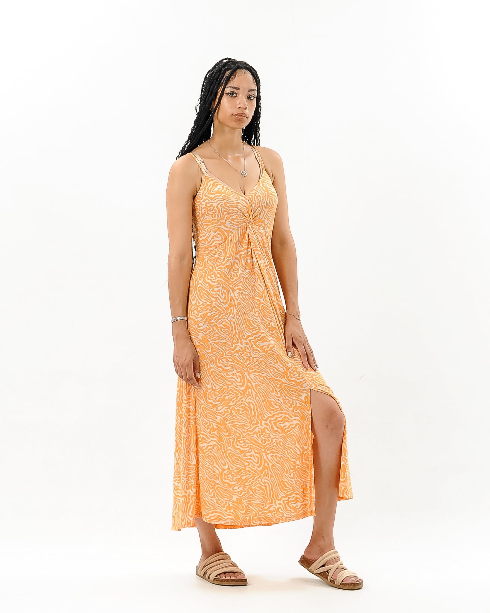 V Neck Split Side Thin Maxi Dress XD21