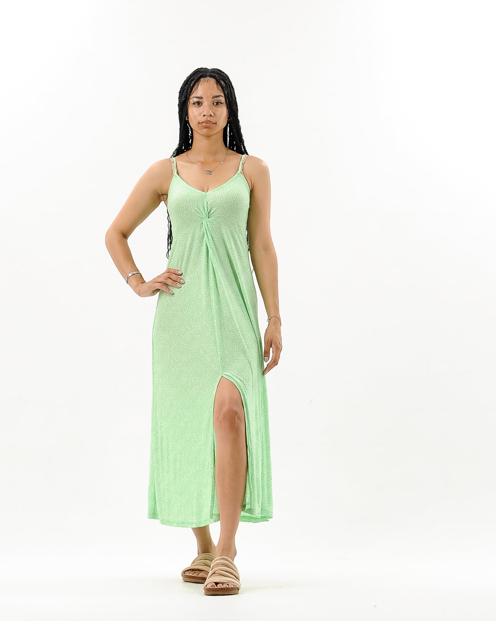 V Neck Split Side Thin Maxi Dress XD21