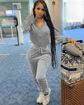Velvet Drawstring All In One Jumpsuit XD21
