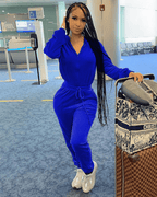 Velvet Drawstring All In One Jumpsuit XD21