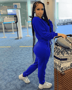 Velvet Drawstring All In One Jumpsuit XD21