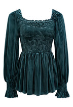 Velvet Frill Ruched Cute Top XD21