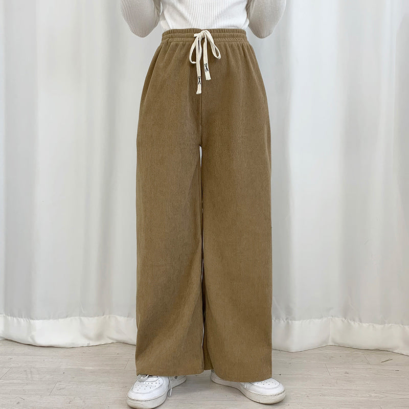 Velvet Wide Leg High Waist Trousers XD21
