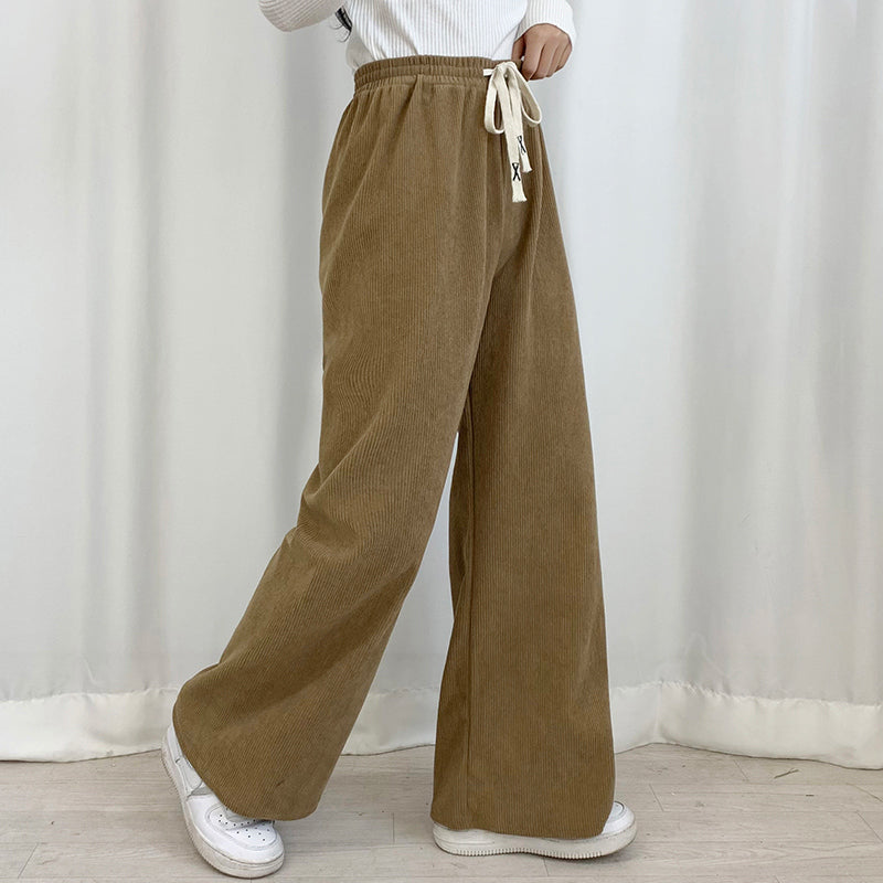 Velvet Wide Leg High Waist Trousers XD21