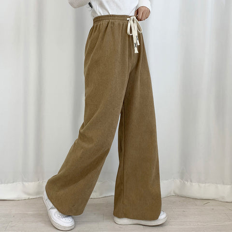 Velvet Wide Leg High Waist Trousers XD21