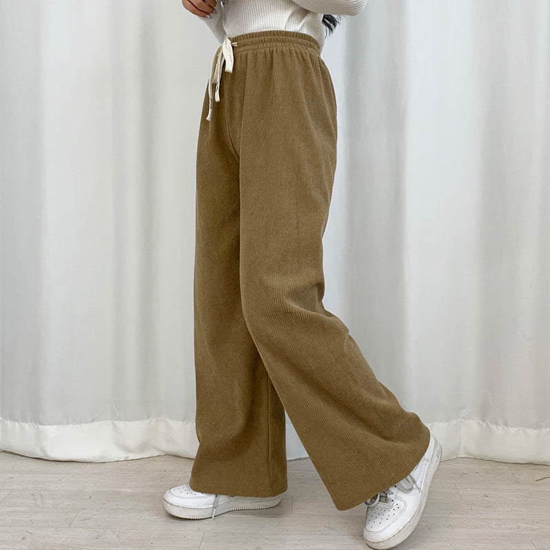 Velvet Wide Leg High Waist Trousers XD21