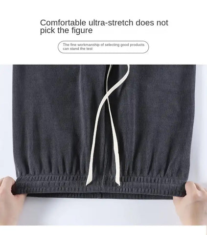 Velvet Wide Leg High Waist Trousers XD21
