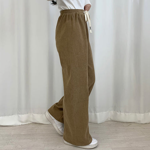 Velvet Wide Leg High Waist Trousers XD21