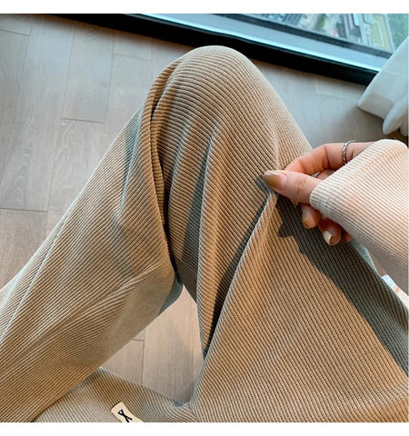 Velvet Wide Leg High Waist Trousers XD21