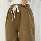 Velvet Wide Leg High Waist Trousers XD21