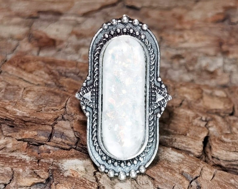 Vintage Opal Moon Ring XD21